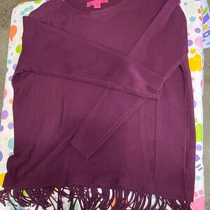 Lilly Pulitzer Deep Purple Fringe Sweater